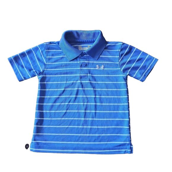 Under armour Other - Under Armour Heatgear Boys Blue Stripe Sz 18m Months Polo Shirt